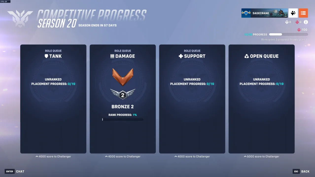 Season 20 | Bronze 2 DPS | Name Change | Full Access | Instant Delivery
